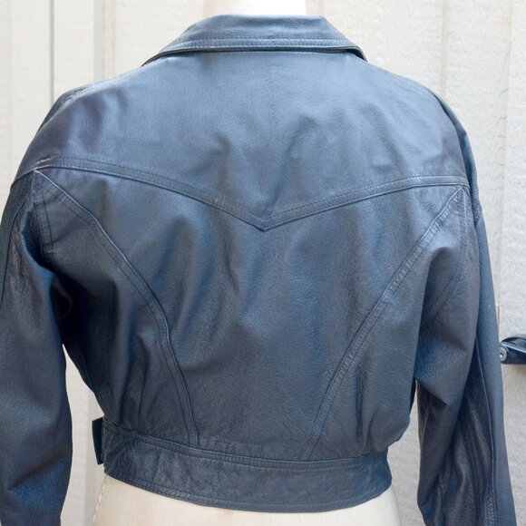 Vintage G-4000 Black Leather Studded Motorcycle Jacket Size M - Picture 5 of 16